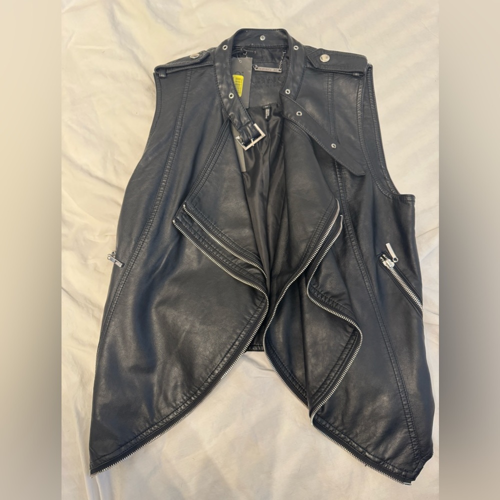 Buffalo black leather vest